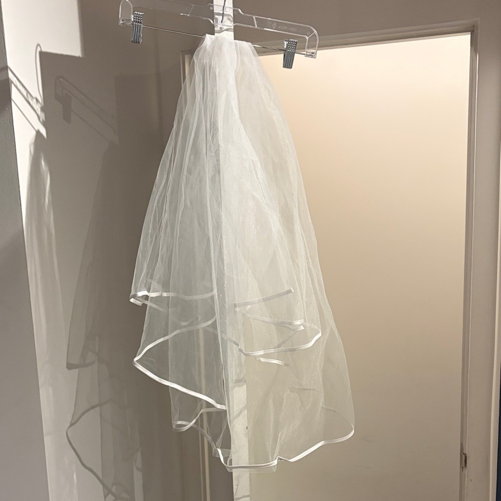 Elegant White Sheer Layered Veil
